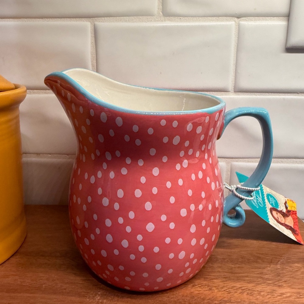 The Pioneer Woman Breezy Blossom Pink Polka Dot Measuring Pitcher